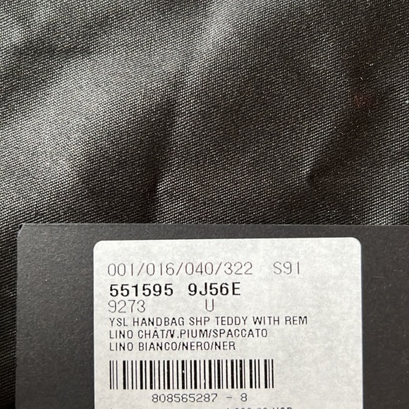 Saint Laurent Teddy Off-White Coated Linen Drawstring Bucket Bag - Picture 11 of 15